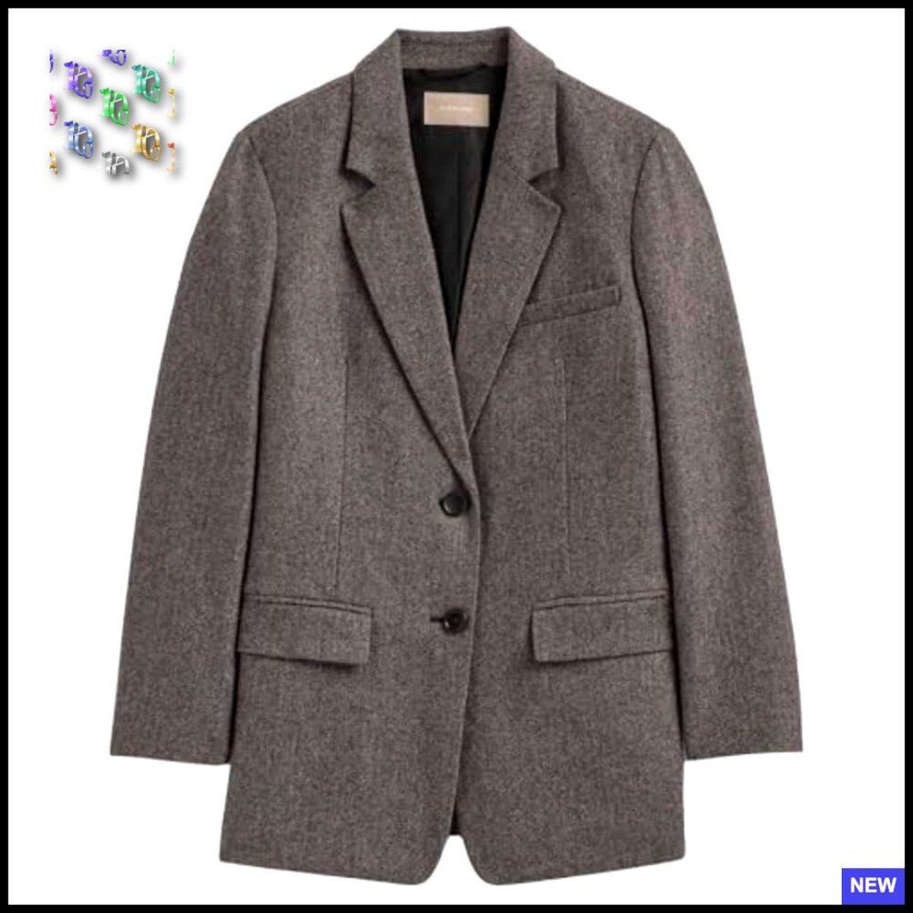 Oversized Wool Blazer Tailored Chic Minimal Classic Business Casual Menswear - Picture 2 of 7